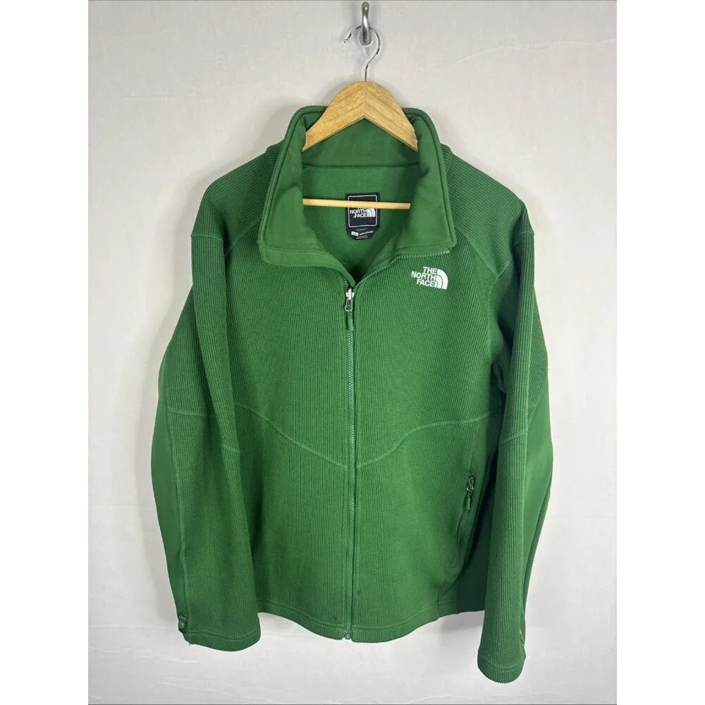 The North Face Green Knit Fleece Full‎ Zip Jacket Men’s L